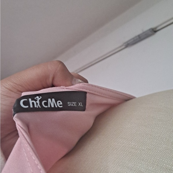 ChicMe Pink Asymmetrical Ruffled Midi Dress - Picture 4 of 4